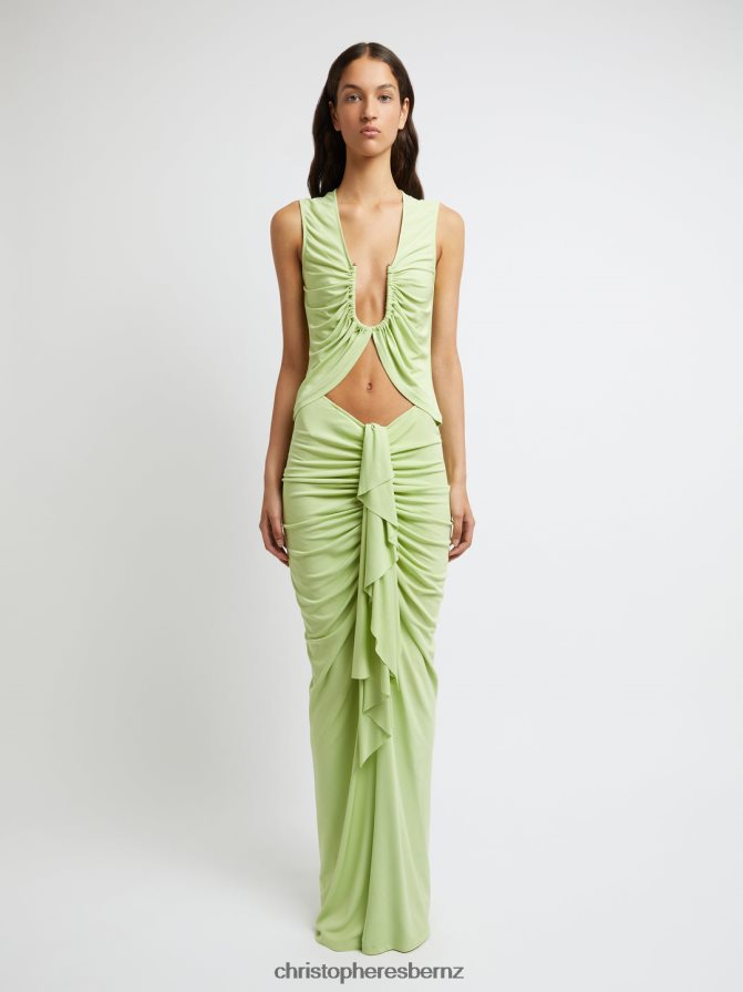 Christopher Esber Pistachio Vivenda Drape Front Skirt Clothing R68N6Z144