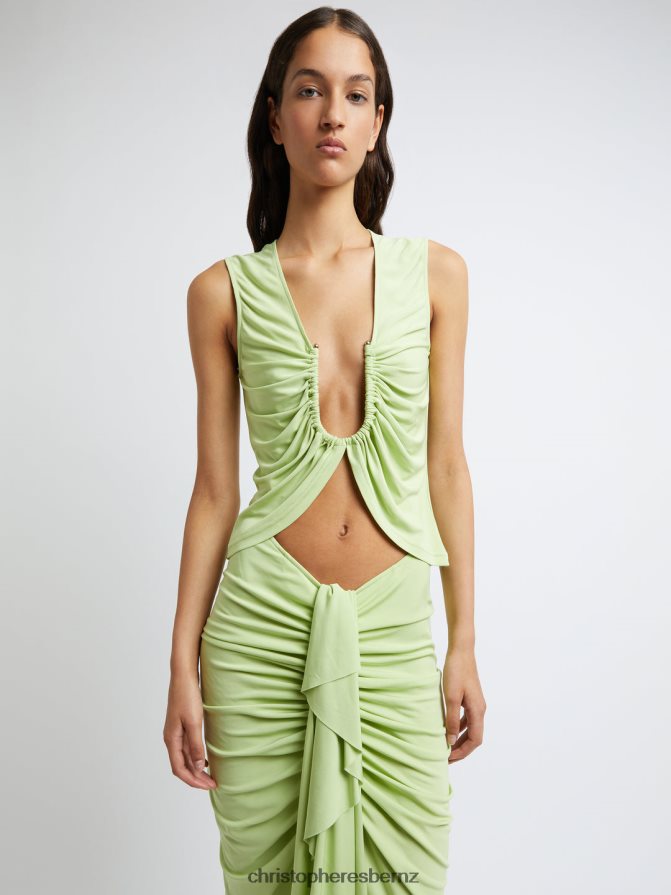 Christopher Esber Pistachio Vivenda Drape Front Skirt Clothing R68N6Z144