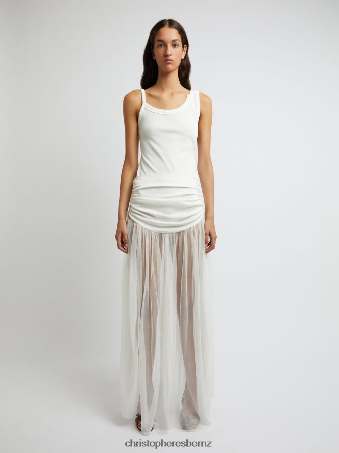 Christopher Esber White Ruched Tulle Skirt Clothing R68N6Z151