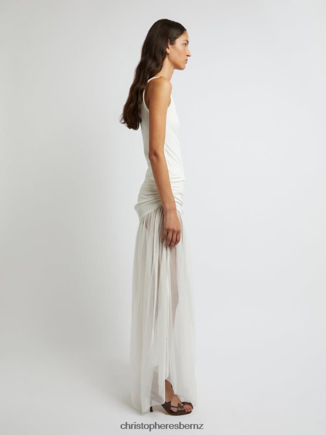 Christopher Esber White Ruched Tulle Skirt Clothing R68N6Z151