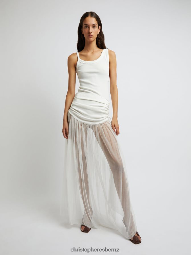 Christopher Esber White Ruched Tulle Skirt Clothing R68N6Z151