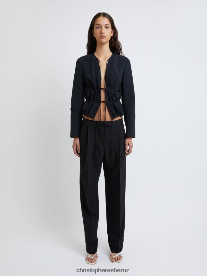 Christopher Esber Black Calero Tie Front Top Clothing R68N6Z113