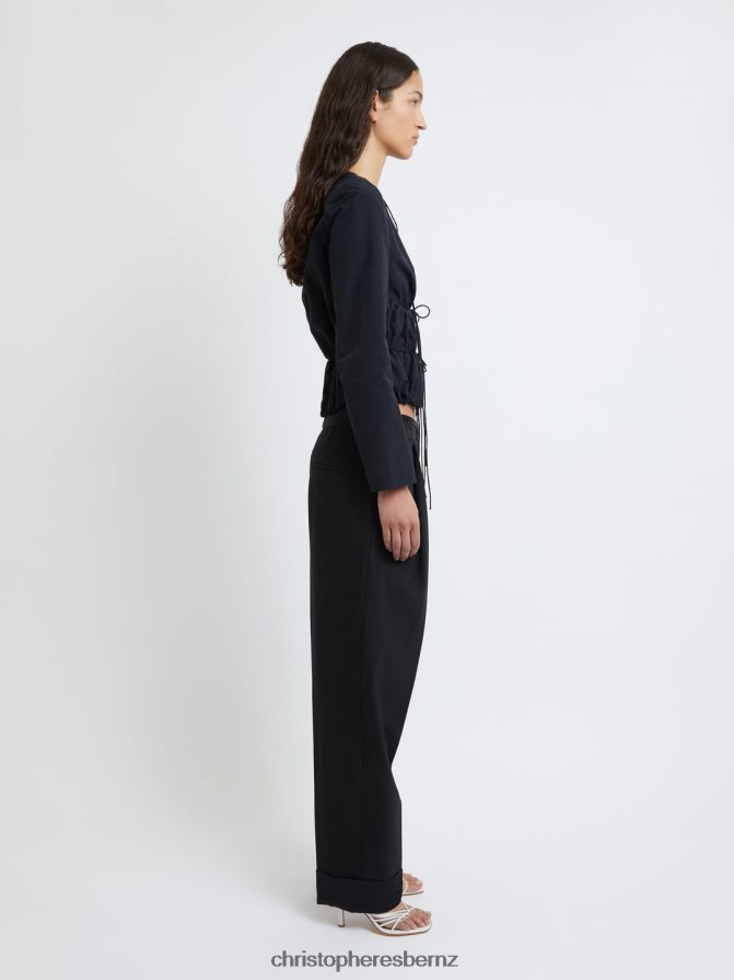 Christopher Esber Black Calero Tie Front Top Clothing R68N6Z113