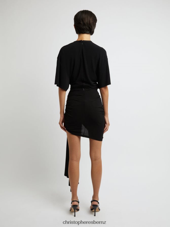 Christopher Esber Black Side Cowl Waist Tee Clothing R68N6Z115