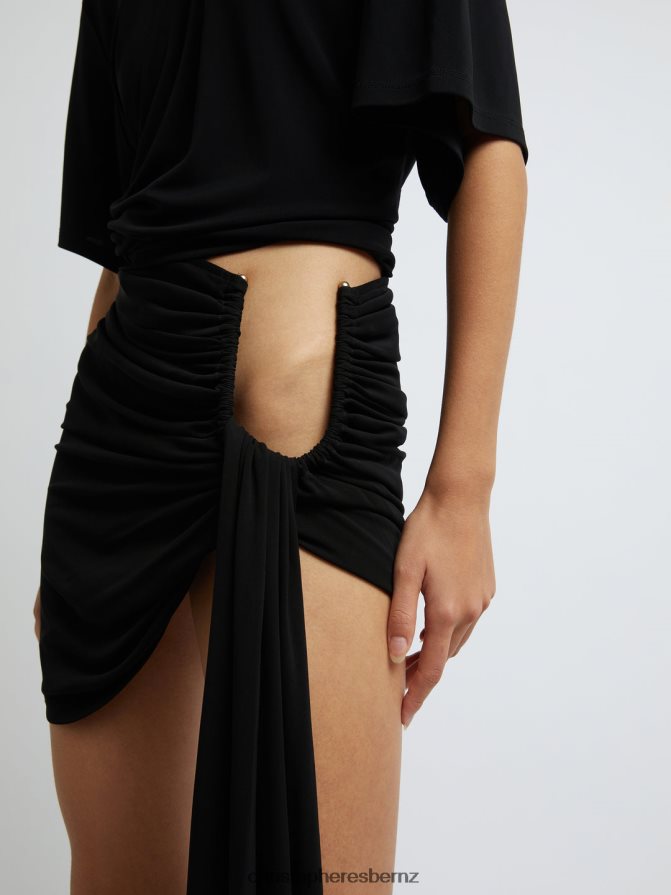 Christopher Esber Black Side Cowl Waist Tee Clothing R68N6Z115