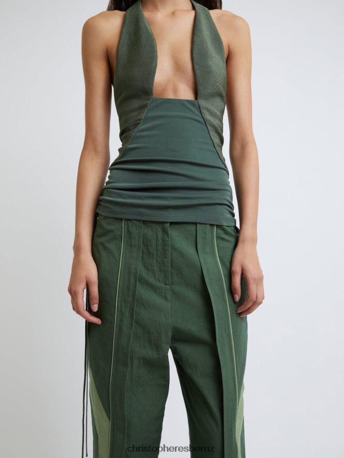 Christopher Esber Bottle/Green Cape Palma Sloped Halter Top Clothing R68N6Z114