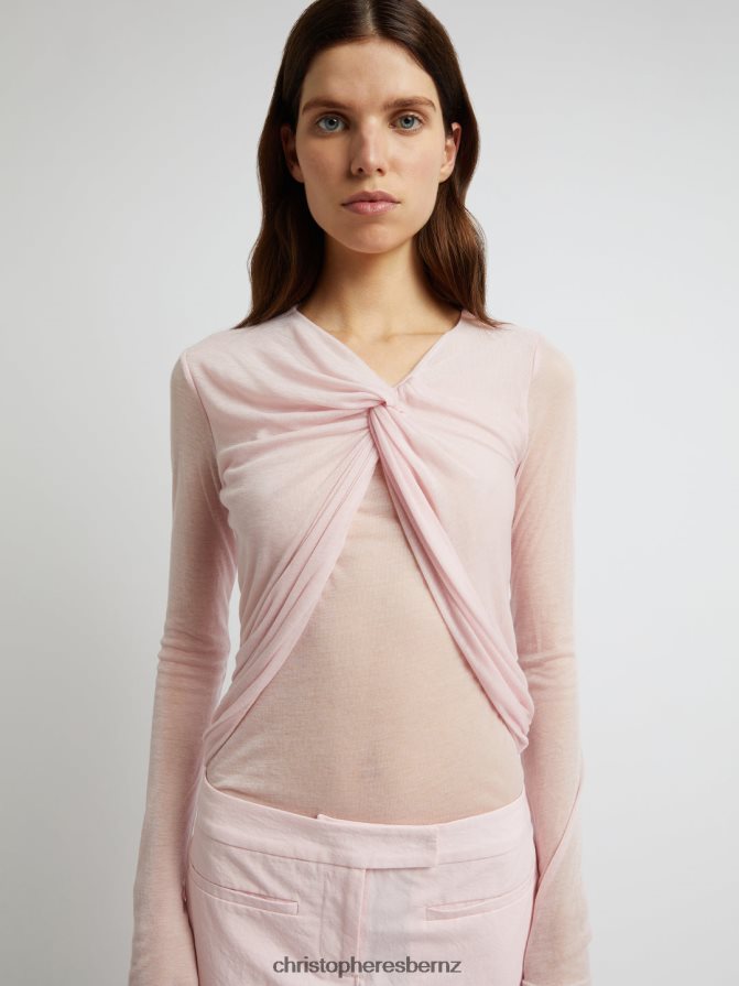 Christopher Esber Chalky/Pink Trochiatide Long Sleeve Twist Top Clothing R68N6Z100