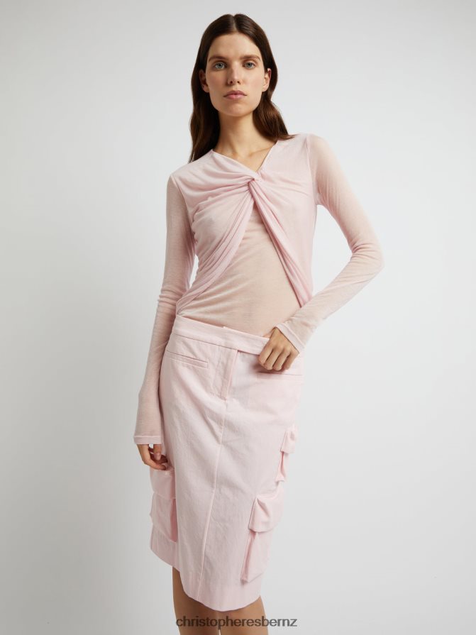 Christopher Esber Chalky/Pink Trochiatide Long Sleeve Twist Top Clothing R68N6Z100