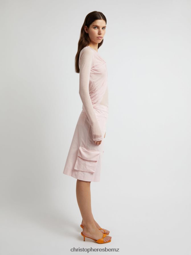 Christopher Esber Chalky/Pink Trochiatide Long Sleeve Twist Top Clothing R68N6Z100