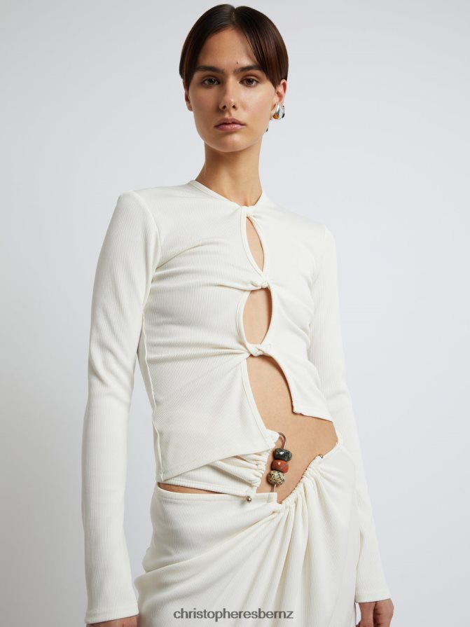 Christopher Esber Snow Open Twist Long Sleeve Top Clothing R68N6Z96