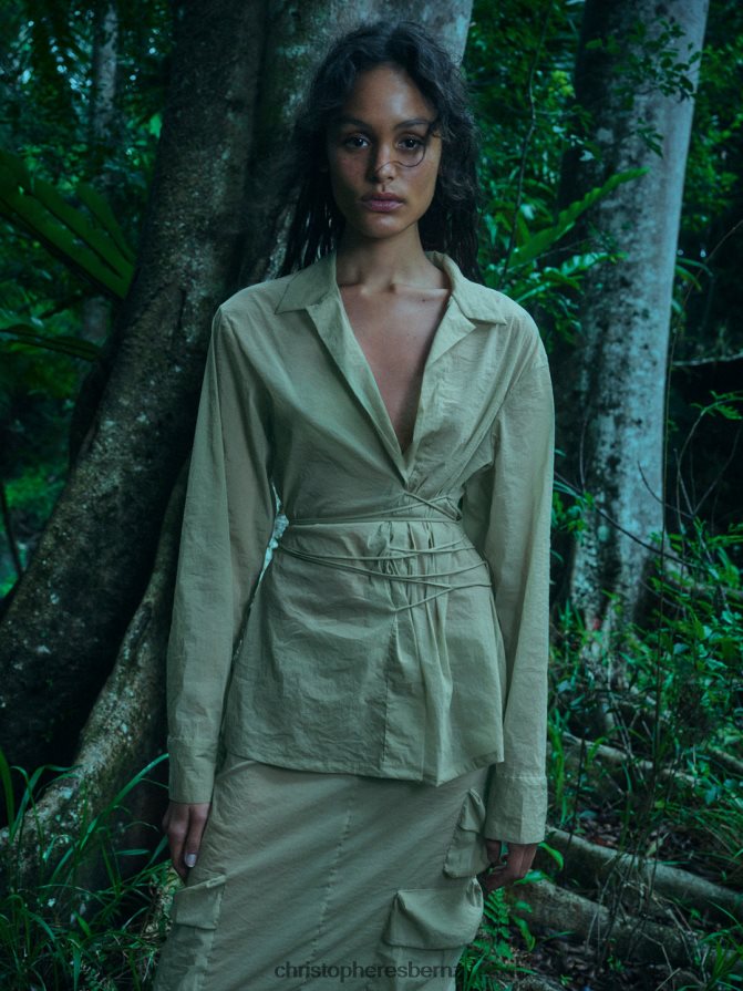 Christopher Esber Taupe Tidal Tie Front Sheer Shirt Clothing R68N6Z111