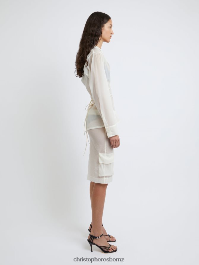 Christopher Esber White Tidal Tie Front Sheer Shirt Clothing R68N6Z110