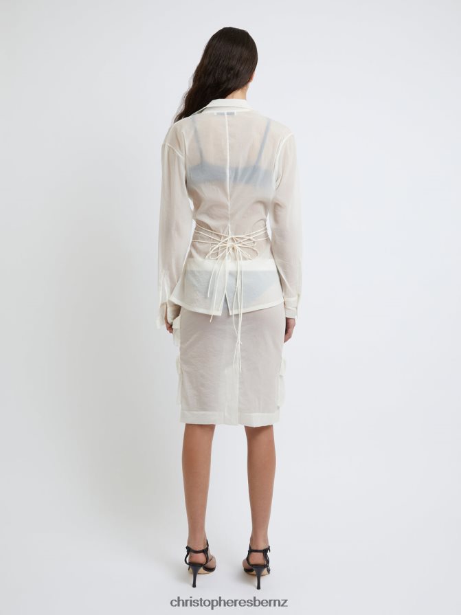 Christopher Esber White Tidal Tie Front Sheer Shirt Clothing R68N6Z110