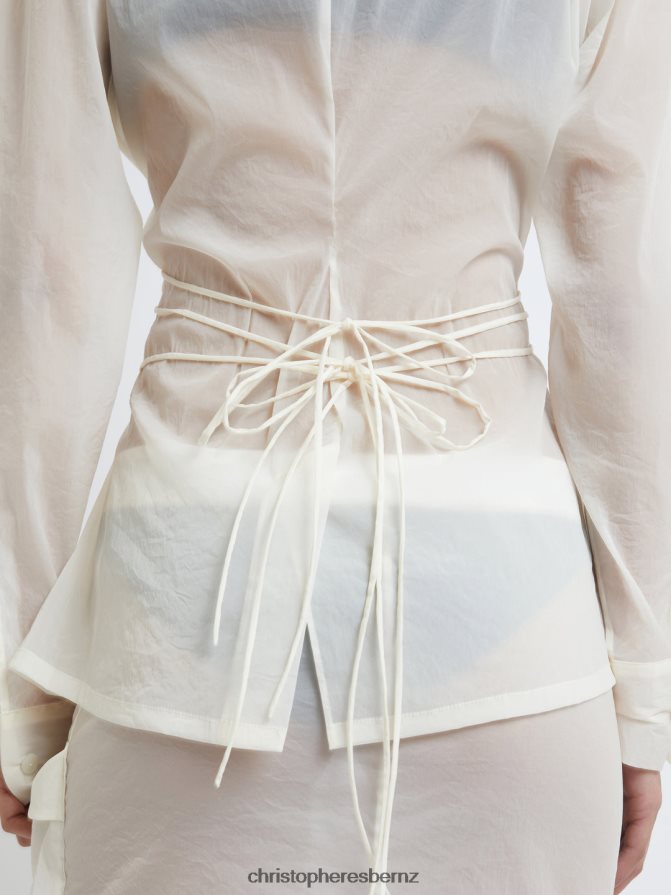 Christopher Esber White Tidal Tie Front Sheer Shirt Clothing R68N6Z110